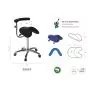 Ecopostural S5663 PONY zadel kruk met verchroomd onderstel