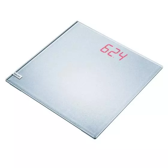 Beurer GS 40 glazen designweegschaal Plain Silver